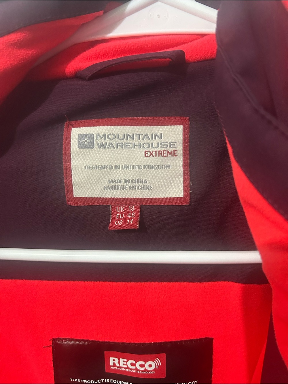 Women's Plum Ski Jacket with Neon Coral Trim - Picture 3 of 5